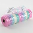 10  Unicorn Striped Mesh: Metallic Pastels Supply