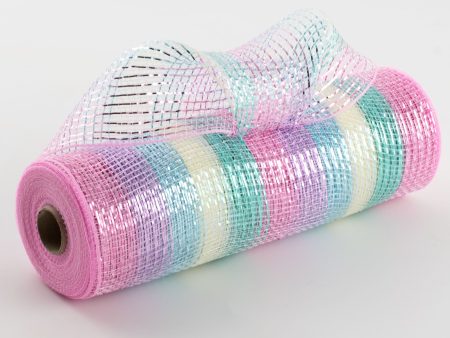 10  Unicorn Striped Mesh: Metallic Pastels Supply