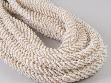 Snowdrift Deco Flex Tubing Ribbon: White & Natural (20 Yards) For Sale