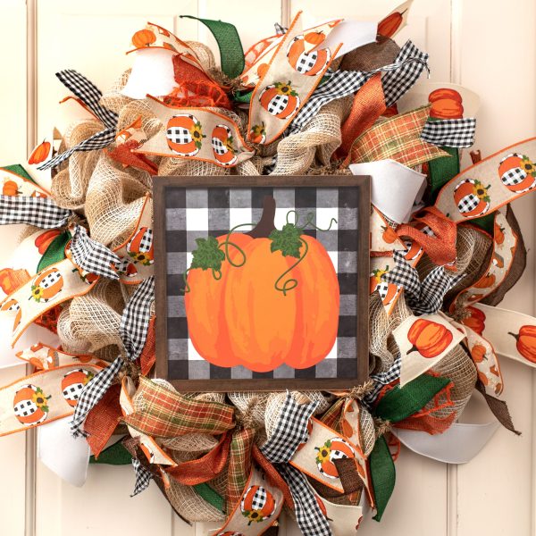 10  Square Wooden Sign: Pumpkin On Check Sale