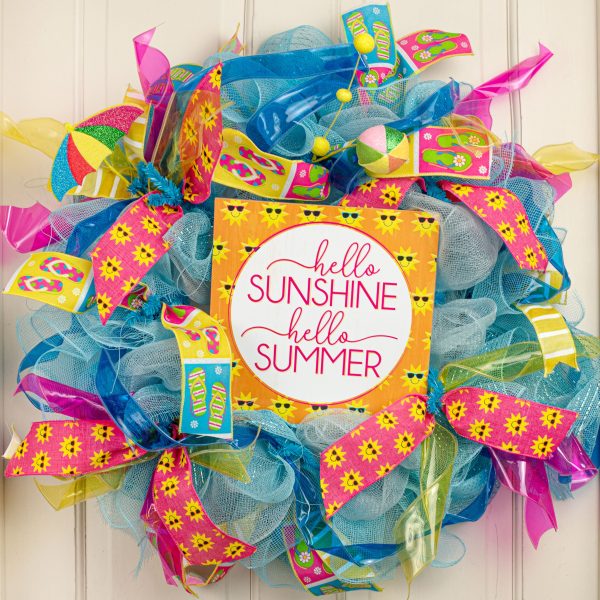 10  Square Wooden Sign: Hello Sunshine Summer Online now