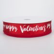 1.5  Happy Valentine s Day Ribbon: Red (50 Yards) Online Sale