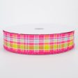 1.5  Spring Plaid Ribbon: Fuchsia Multi (50 Yards) Online now