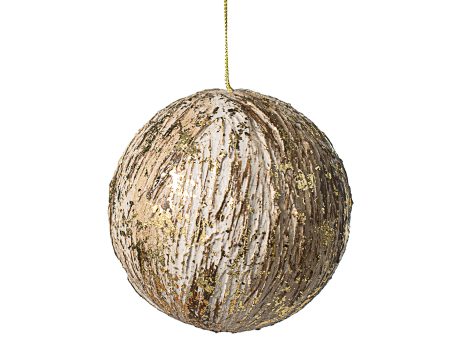 4.25  Textured Gold Leaf Ball Ornament Supply