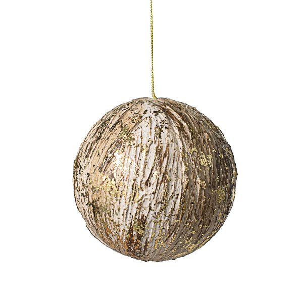 4.25  Textured Gold Leaf Ball Ornament Supply