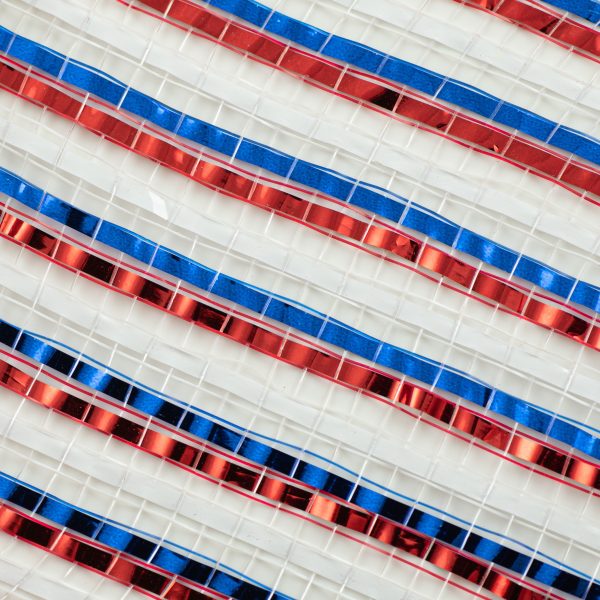 10  All Foil Thin Stripes Mesh: Red, White, Blue Hot on Sale