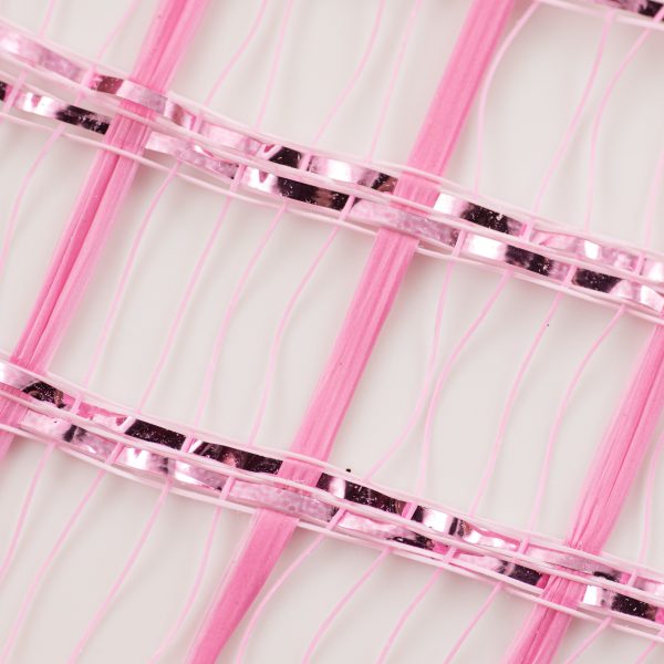 10  Wide Weave Metallic Mesh: Hot Pink Check Sale