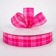 1.5  Stitched Check Ribbon: Pink & Fuchsia (50 Yards) Online now