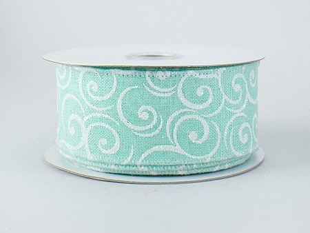 1.5  Iridescent Swirl Ribbon: Mint (10 Yards) For Cheap