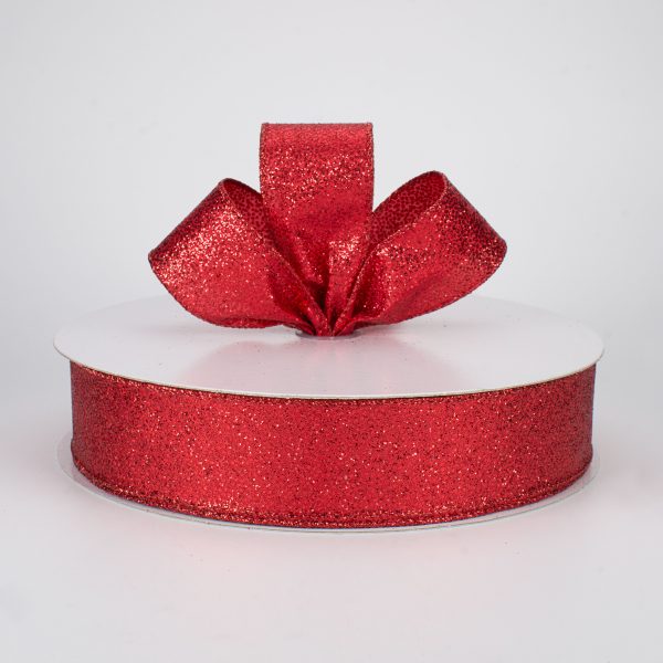 1.5  Mini Glitter Dots Ribbon: Red (50 Yards) Online