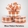 1.5  Windowpane Plaid Ribbon: Orange, Black, Cream (10 Yards) Supply