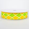 1.5  Harlequin Diamond Ribbon: Yellow & Lime (50 Yards) Hot on Sale