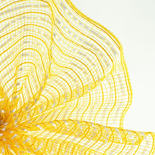 10  Fabric Stripe Mesh: Sunflower & White Online Sale