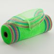 10  Border Stripe Mesh: Lime, Hot Pink, Fresh Green, Turquoise on Sale