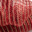 10  Burlap Deco Mesh: Metallic Dark Red For Sale