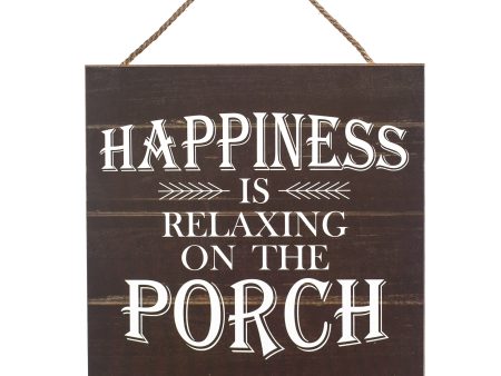 10  Square Wooden Sign: Porch Happiness For Cheap