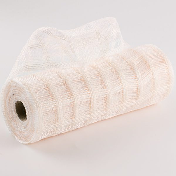 10  Poly Jute Deco Mesh: Cream & Clear Check Online now