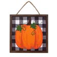 10  Square Wooden Sign: Pumpkin On Check Sale