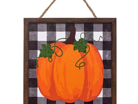 10  Square Wooden Sign: Pumpkin On Check Sale