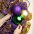 100MM Ball Cluster On Wire Tinsel Tie: Mardi Gras Hot on Sale