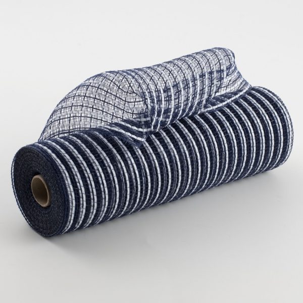 10  Fabric Stripe Mesh: Navy & White Fashion