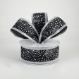 1.5  Glitter Pin Dots Ribbon: Black (10 Yards) Sale