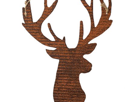 10  Corrugated Reindeer Ornament: Rust Cheap