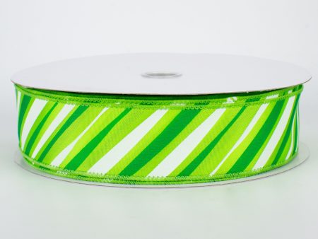 1.5  Brushstroke Stripe Ribbon: Green (50 Yards) Cheap