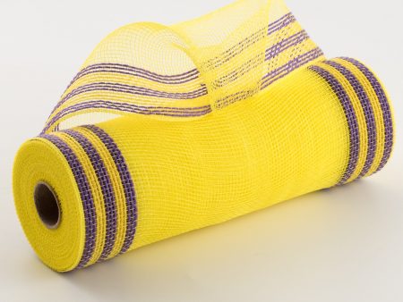 10  Border Stripe Mesh: Yellow & Purple Online now