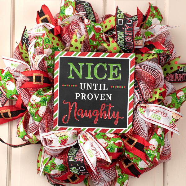 10  Square Wooden Sign: Nice Until Proven Naughty Online Hot Sale