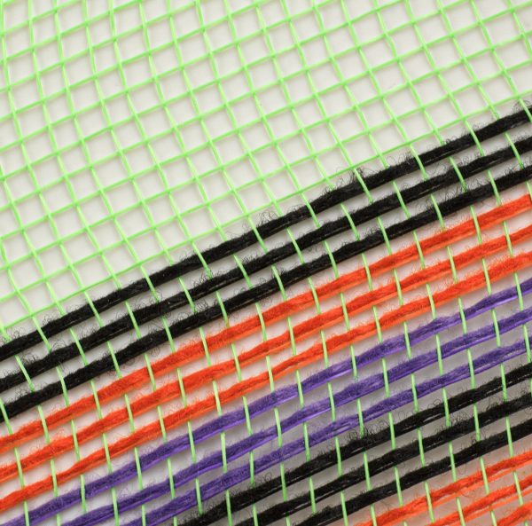 10  Border Stripe Mesh: Lime, Purple, Orange, Black For Sale