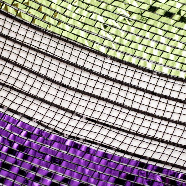 10  Wide Metallic Stripes Deco Mesh: Halloween Online now