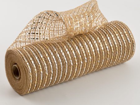 10  Burlap Deco Mesh: Metallic Champagne Online