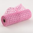 10  Wide Weave Metallic Mesh: Hot Pink Check Sale