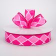 1.5  Harlequin Diamond Ribbon: Pink & Fuchsia (50 Yards) Fashion