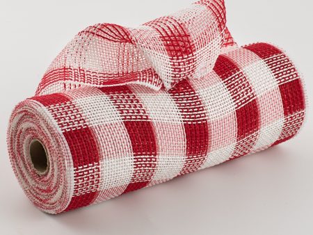 10  Cotton Check Deco Mesh: Red & White Fashion