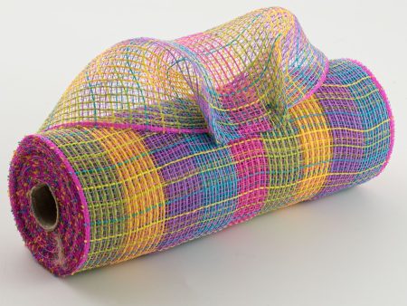 10  Small Check Fabric Mesh: Hot Pink, Green, Yellow, Lavender, Turquoise Discount