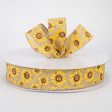 1.5  Natural Faux Burlap Sunflower Ribbon (50 Yards) Online