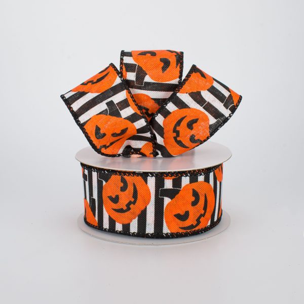 1.5  Jack-O-Lantern Ribbon: Striped (10 Yards) For Cheap