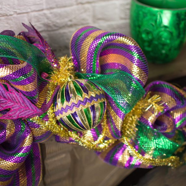 100MM Antique Stripe Chevron Ball: Mardi Gras For Cheap