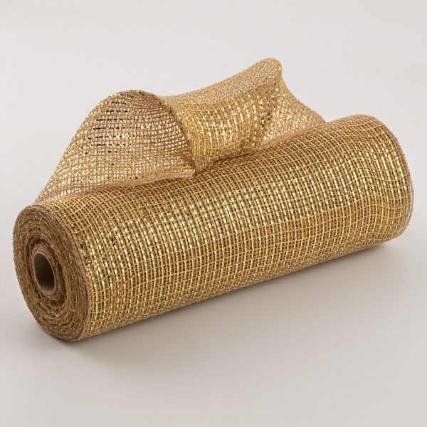 10  Fabric Mesh: Metallic Gold Natural Fashion