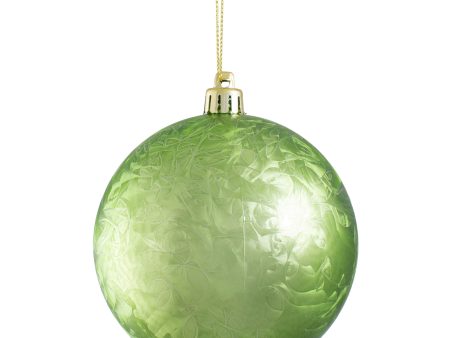 100MM Feather Smooth Ball Ornament: Lime Green on Sale