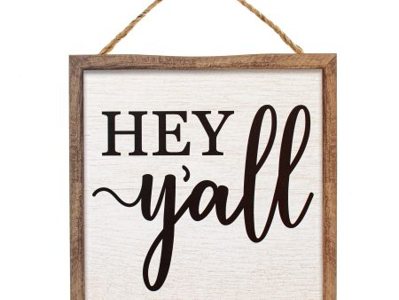 10  Square Wooden Sign: Hey Y all Fashion