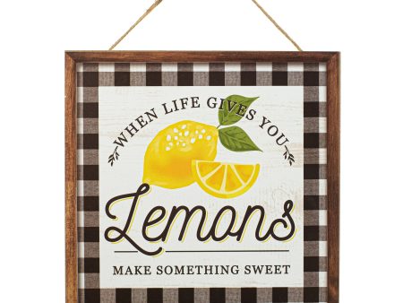 10  Square Wooden Sign: Sweet Life Lemons Online