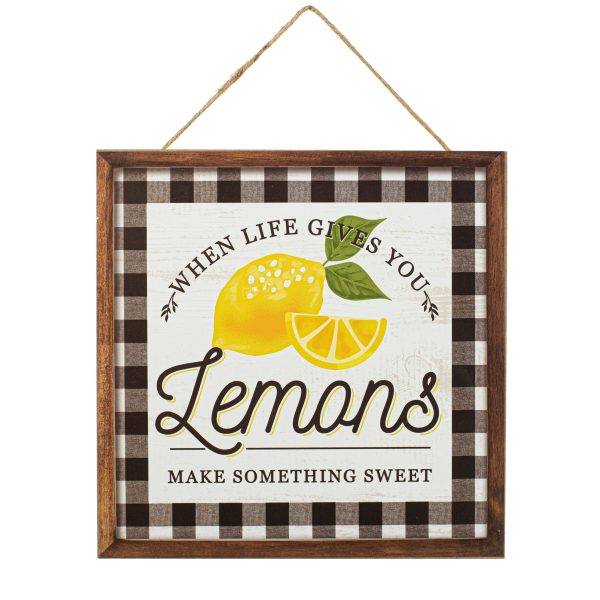 10  Square Wooden Sign: Sweet Life Lemons Online