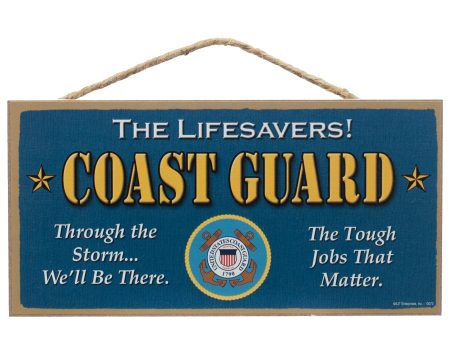 10  Wooden Sign: Coast Guard For Discount