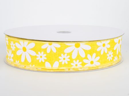 1.5  Daisy Flower Ribbon: Yellow (50 Yards) Supply