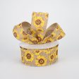 1.5  Sunflower Ribbon: Natural (10 Yards) Fashion