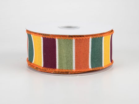 1.5  Florida Stripe Ribbon: Teal, Plum, Yellow, Green (10 Yards) For Cheap