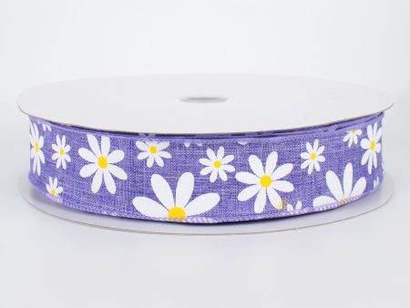 1.5  Daisy Flower Ribbon: Lavender (50 Yards) Online Hot Sale